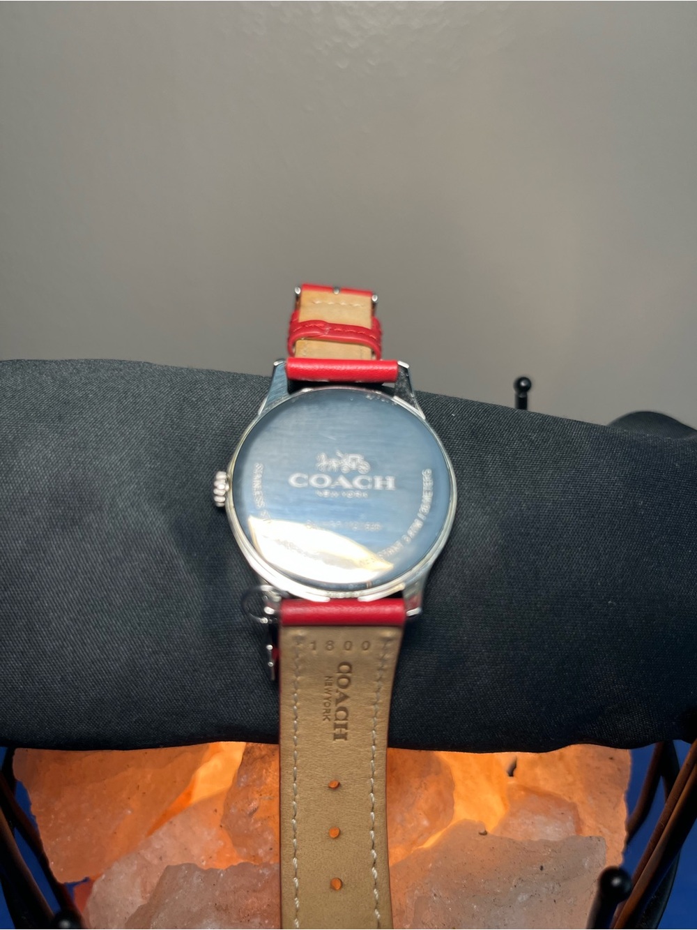 Coach Women's Red Leather Strap Watch - Picture 6 of 7